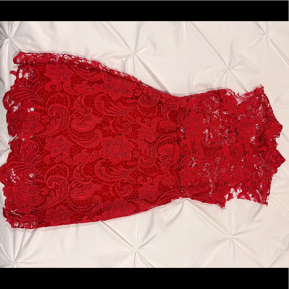 Xenia red lace dress size 10